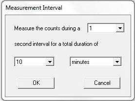 8. Measurement menu for selecting a specific time interval